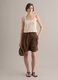 Beige crochet cotton-blend tank top_0
