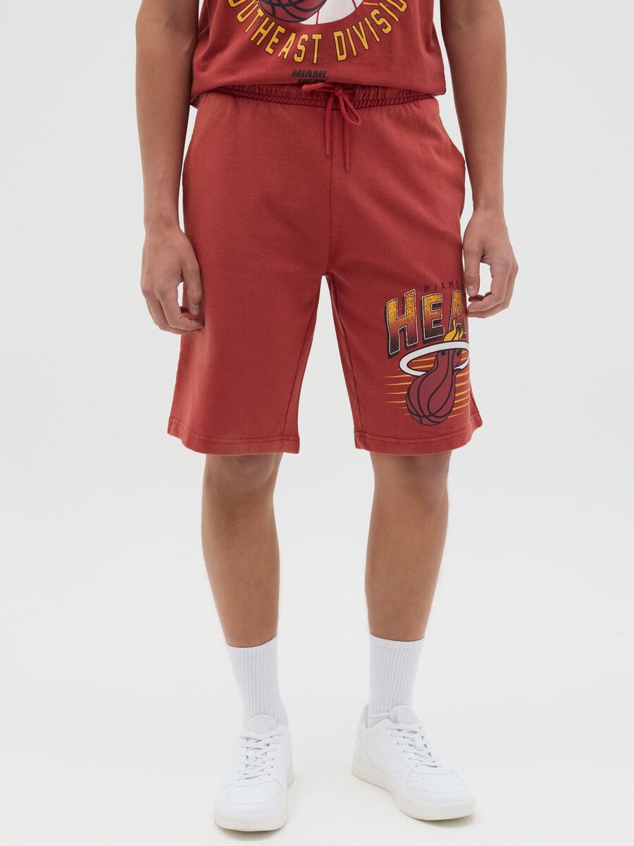 Miami Heat Red Cotton Sports Shorts_1