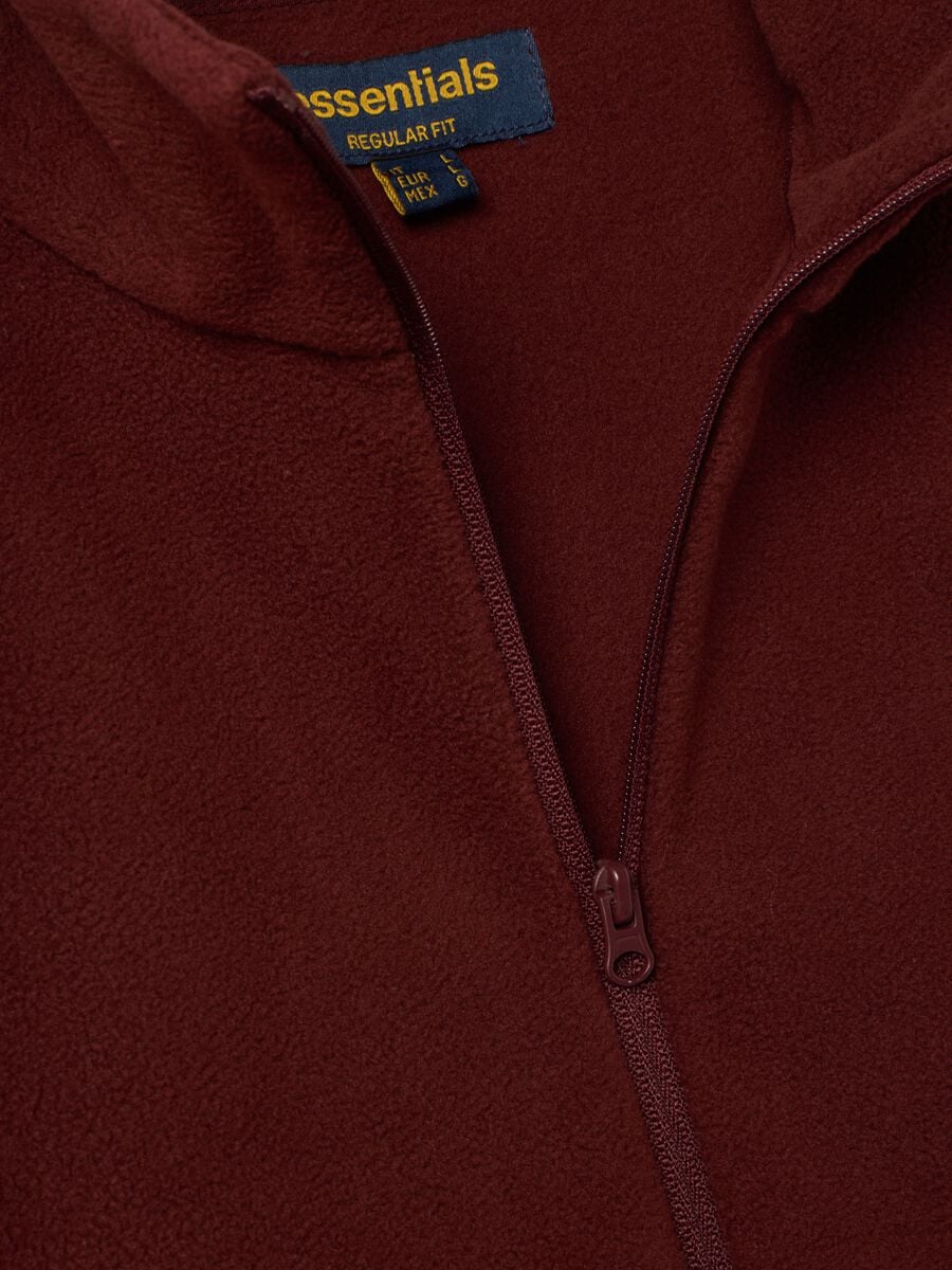 Red regular-fit half-zip fleece sweatshirt_1