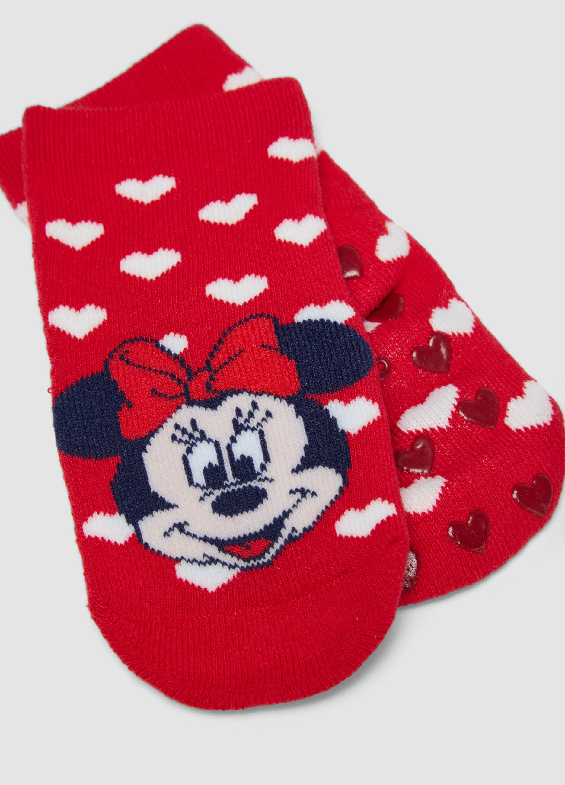 2-pack Minnie & Me organic stretch cotton non-slip socks