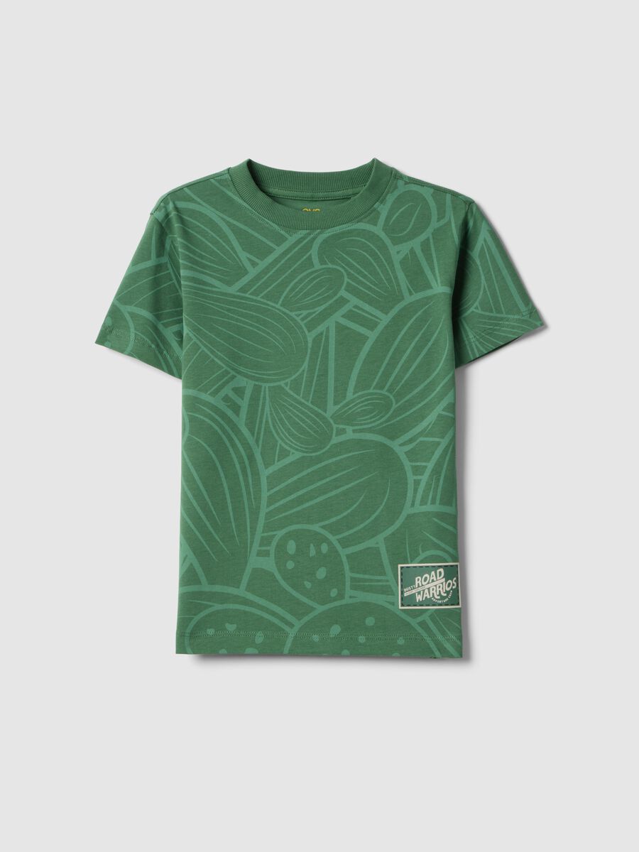 Green pure cotton regular fit t-shirt for boys with print_0