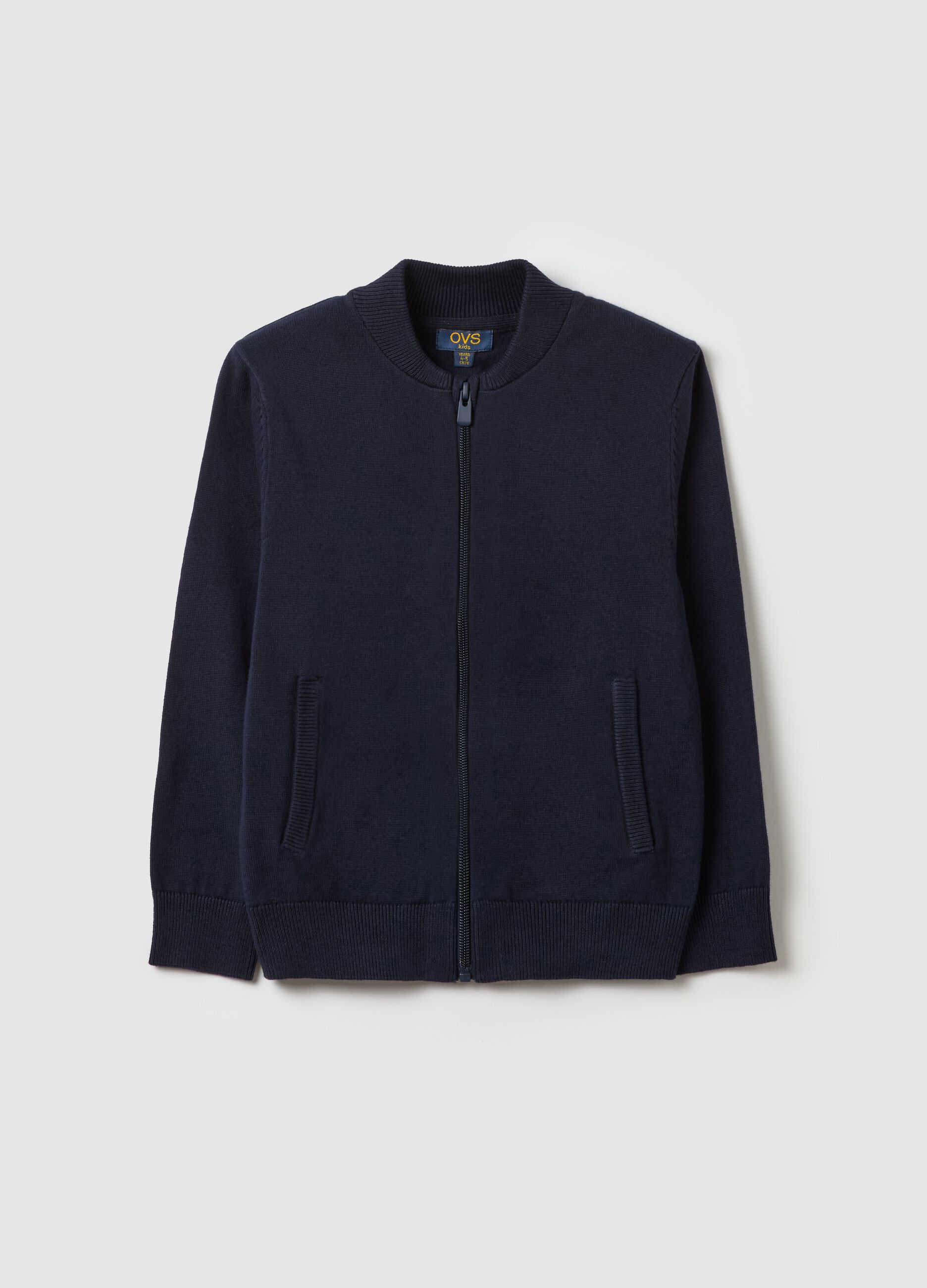 Full-zip cardigan in cotton