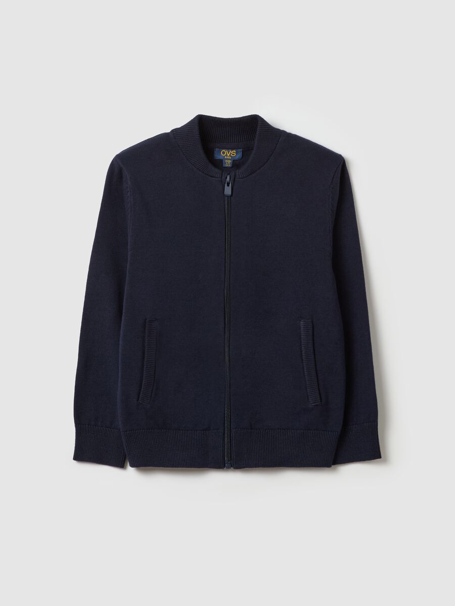 Full-zip cardigan in cotton_0