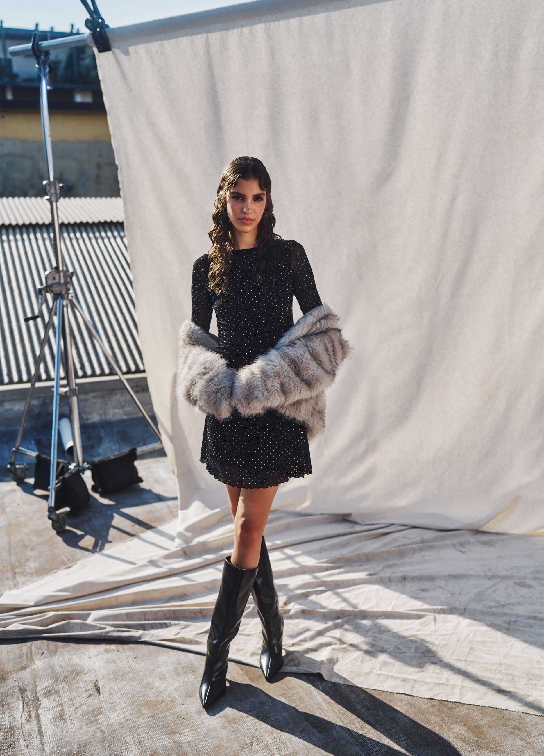 Black Dress with Sparkles and Long Sleeves