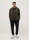 Regular fit green hoodie with front zip collar_0