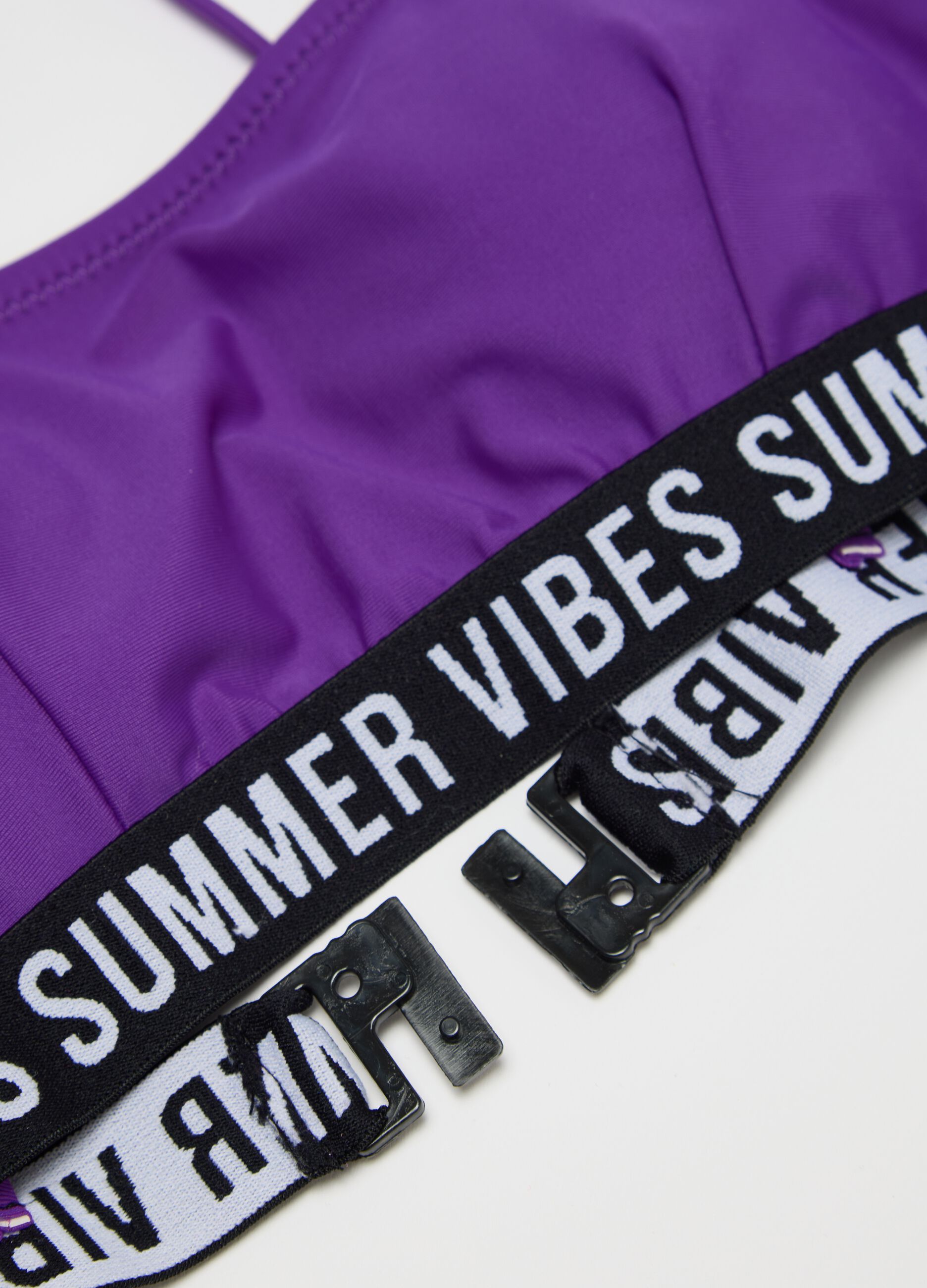 Girls’ bikini in purple stretch fabric