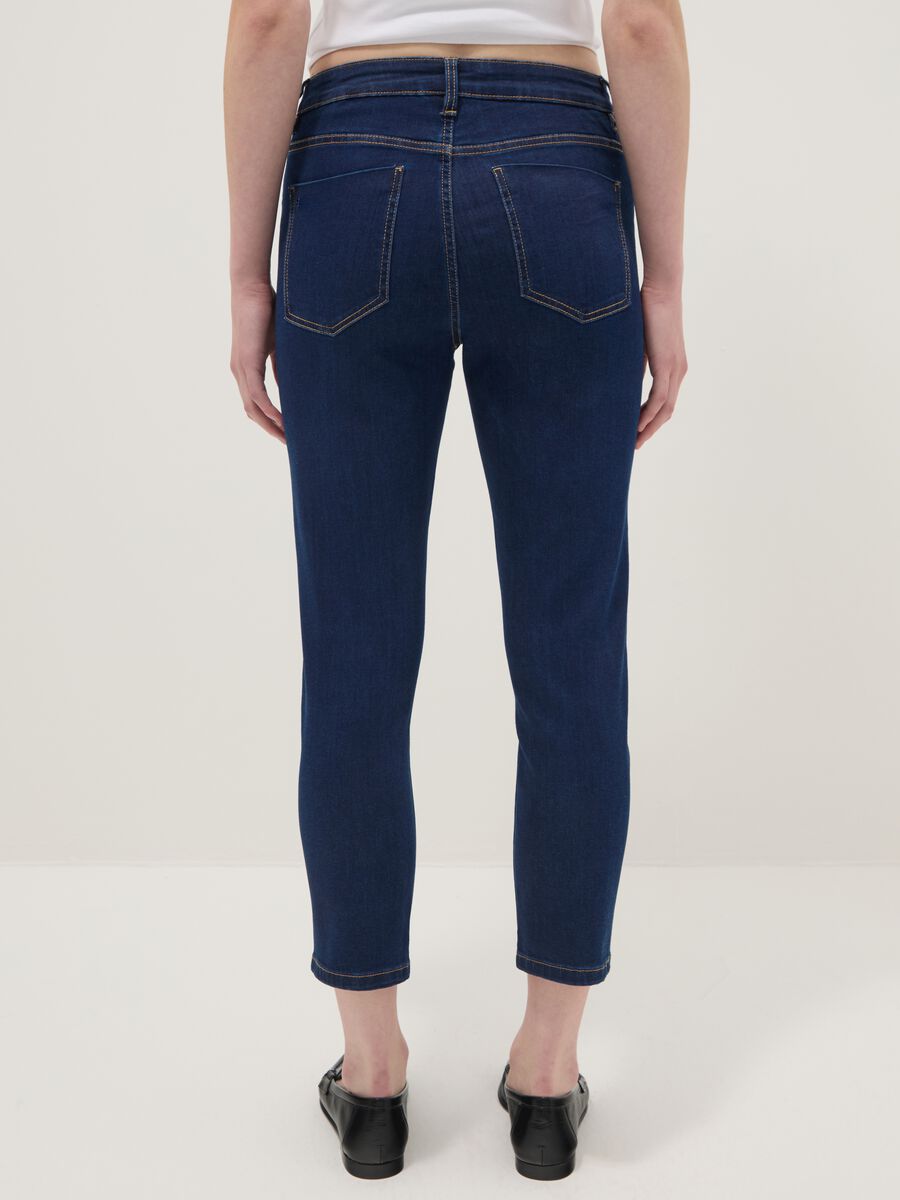 Jeans blu skinny in cotone e viscosa elasticizzato_2