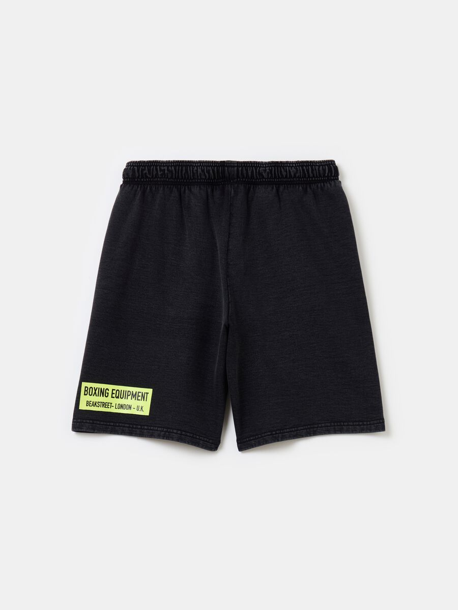 Bermuda shorts with logo embroidery and Boxing print_2