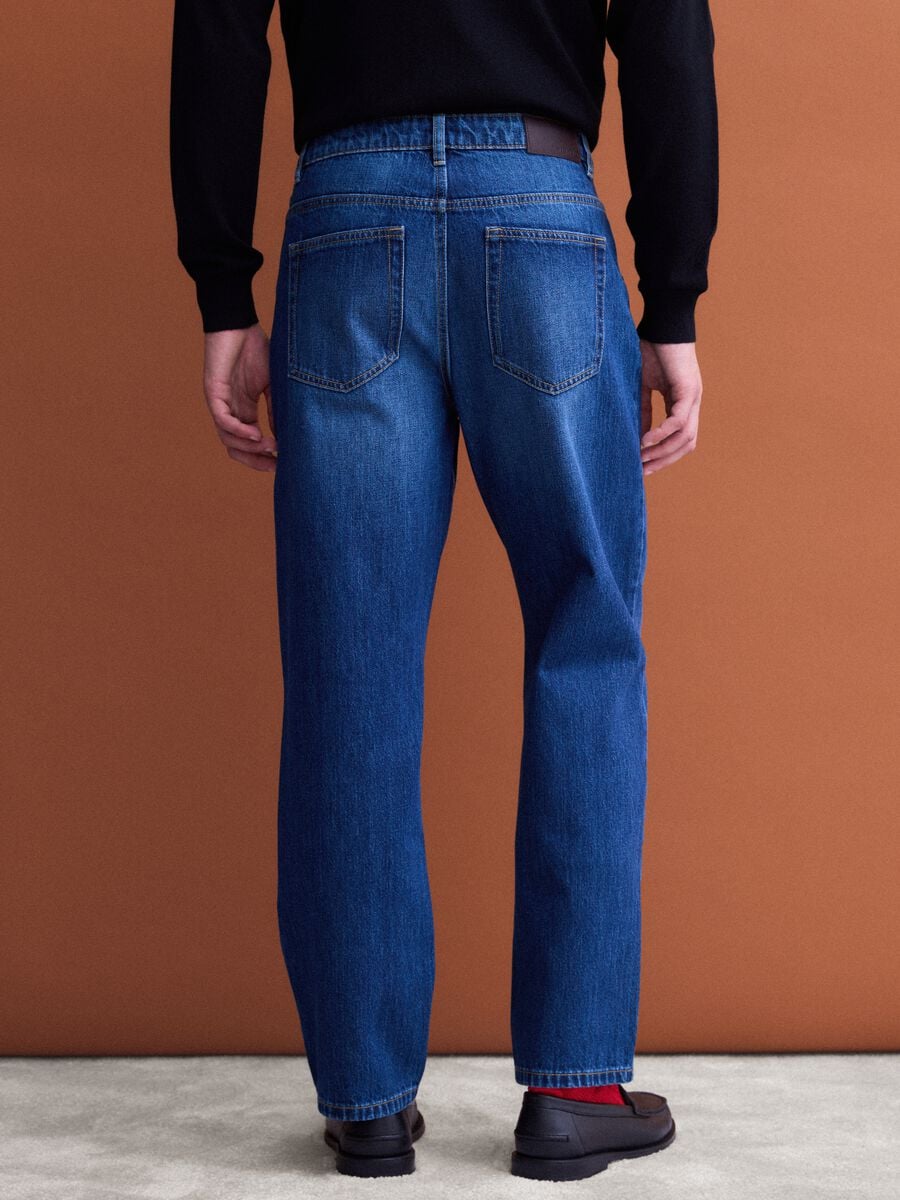Jeans blu in puro cotone straight fit_2