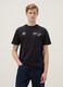 Black pure cotton regular fit T-shirt with Brooklyn Nets print_0