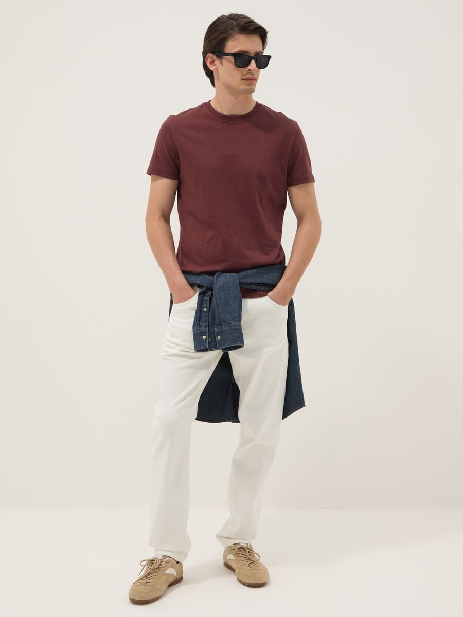 Brown pure cotton short sleeve t-shirt regular fit_2