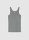 Grey pure cotton regular fit tank top_0