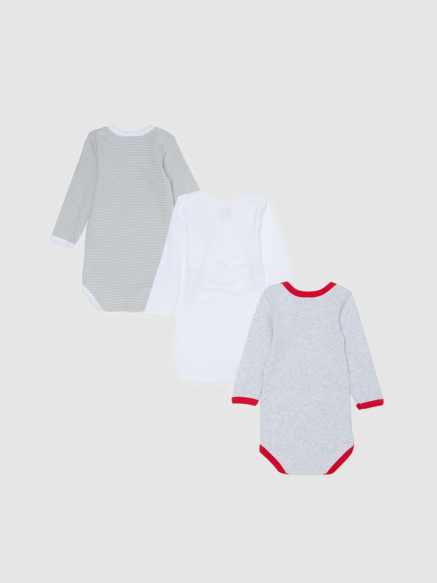 Three-pack long-sleeved bodysuits with stripes_1