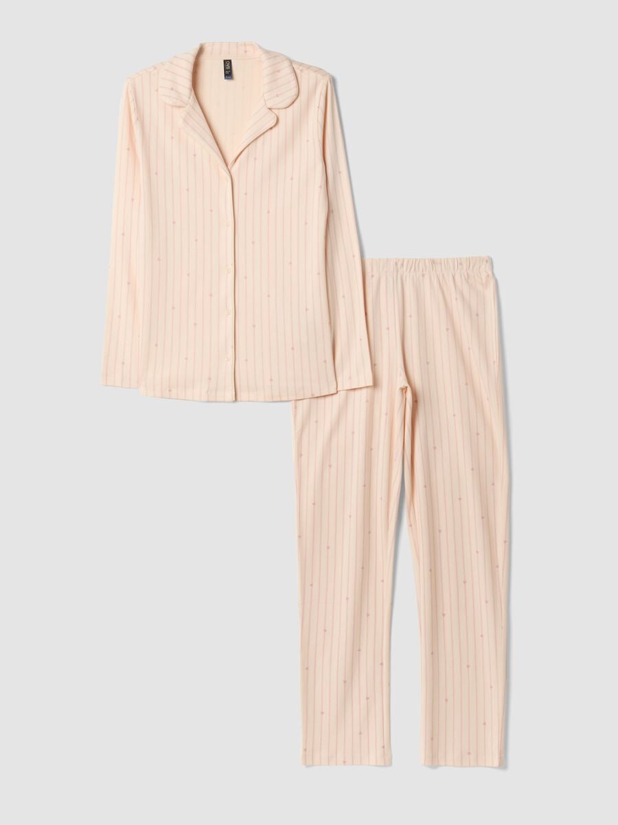 Light pink and pastel pink pure cotton crew-neck pyjamas_4