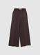 Brown stretch cotton trousers with oversized fit_4