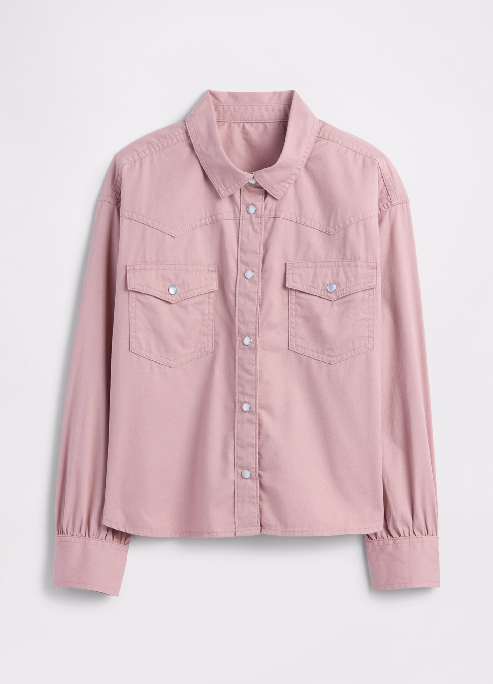 Pink shirt with button pockets