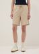 Beige cotton-blend regular-fit shorts with elasticated waist_1