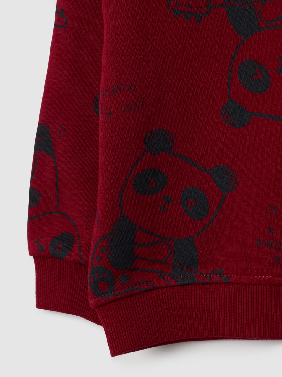 Felpa da bambino in puro cotone rosso regular fit_3