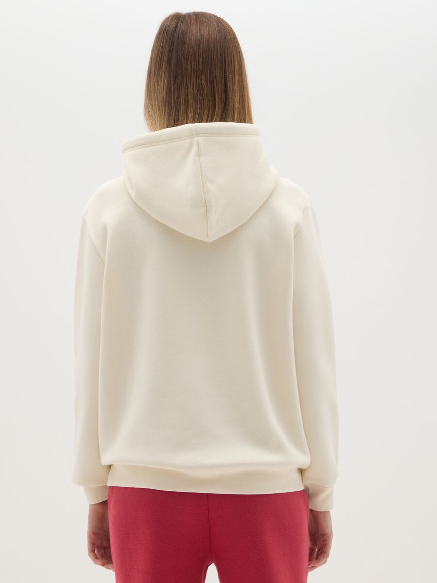 Beige cotton blend hoodie_2