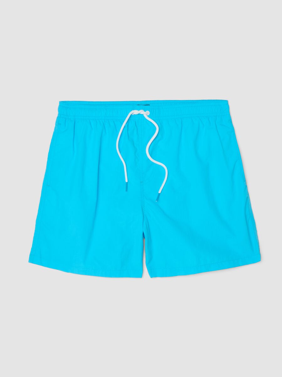 Blue swim shorts with elasticated waist_4