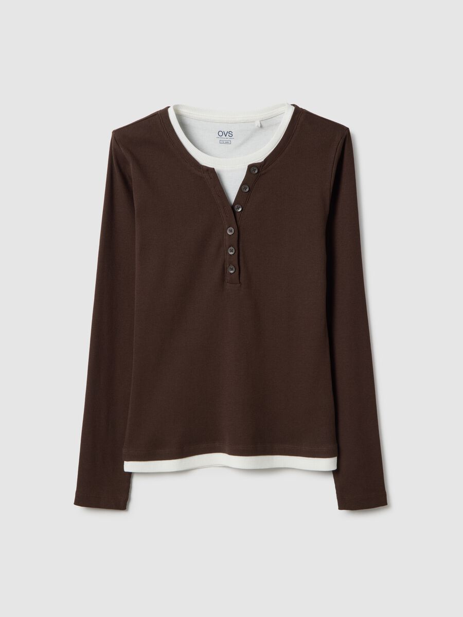 Multicolour long-sleeved pure cotton regular fit sweater_4