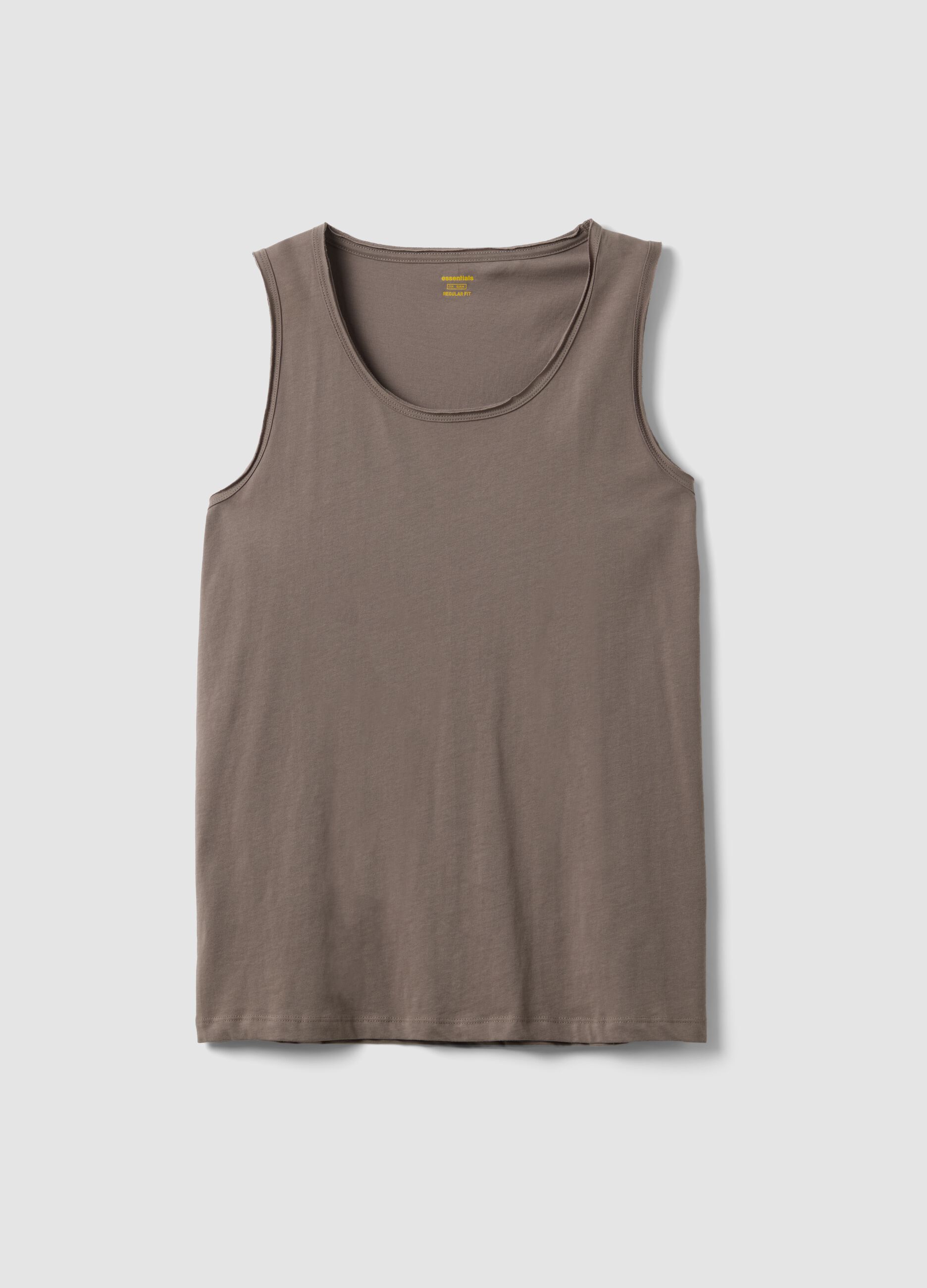 Grey pure cotton vest top