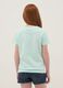 Girl's light blue pure cotton T-shirt regular fit with slogan_1