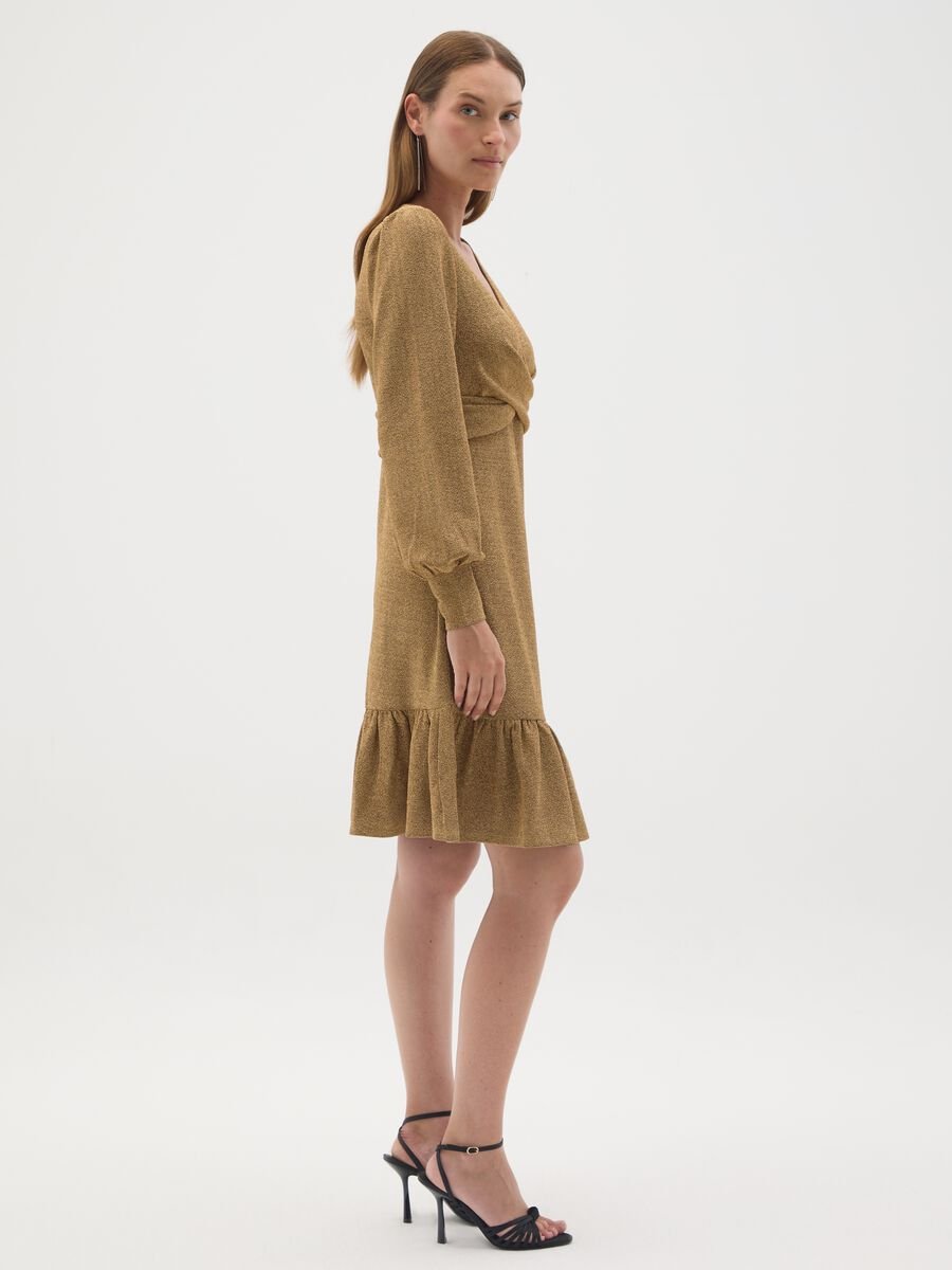 Gold Maternity Dress with Lurex_1