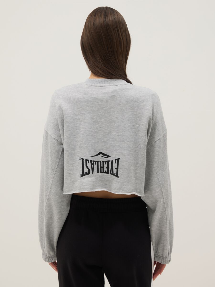 Felpa corta in misto cotone grigia regular fit_2