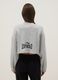 Grey cotton blend cropped sweatshirt with regular fit_2