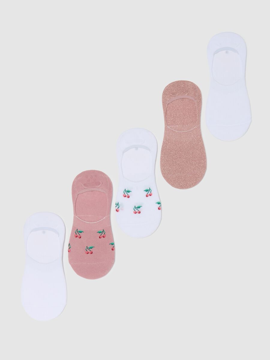 Five-pair pack shoe liners with cherries_0
