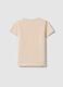 Beige pure cotton regular fit T-shirt with print for girls_1
