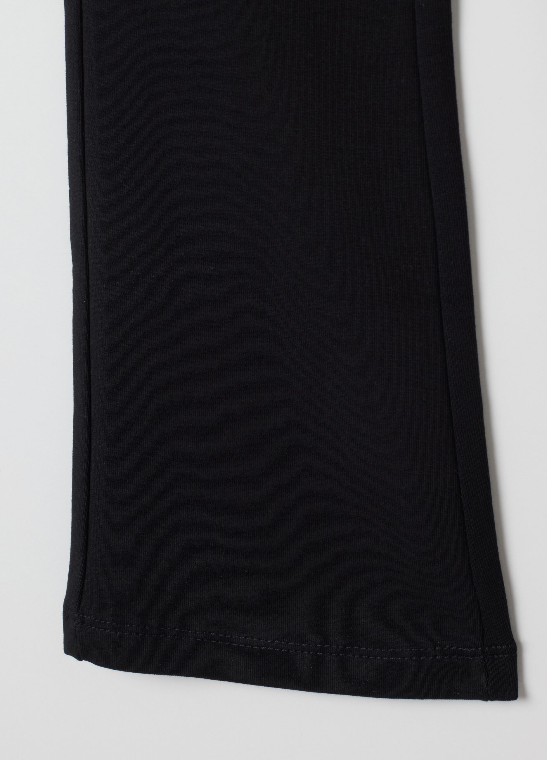 Treggings da bambina in misto cotone nero regular fit