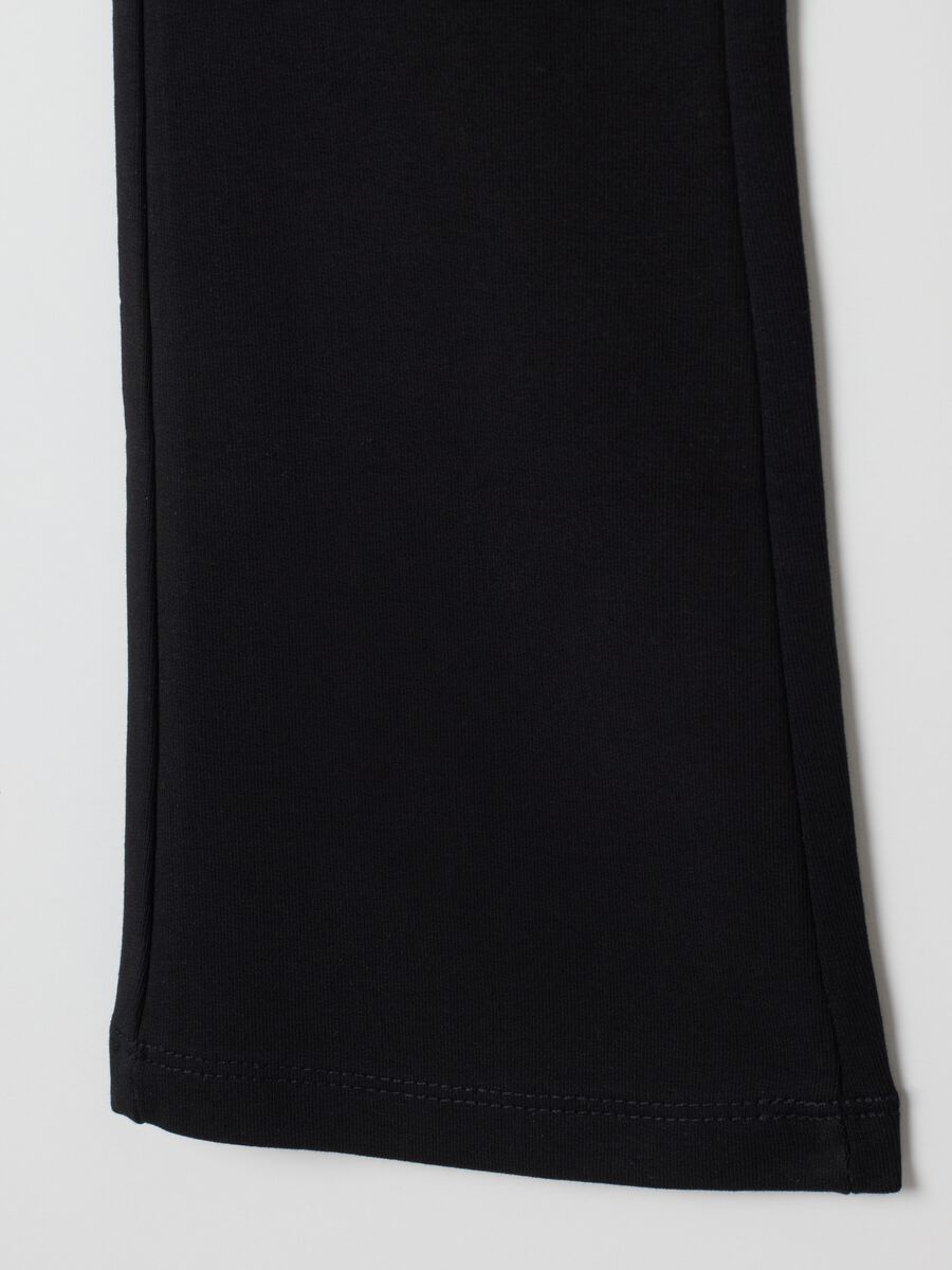 Treggings da bambina in misto cotone nero regular fit_3