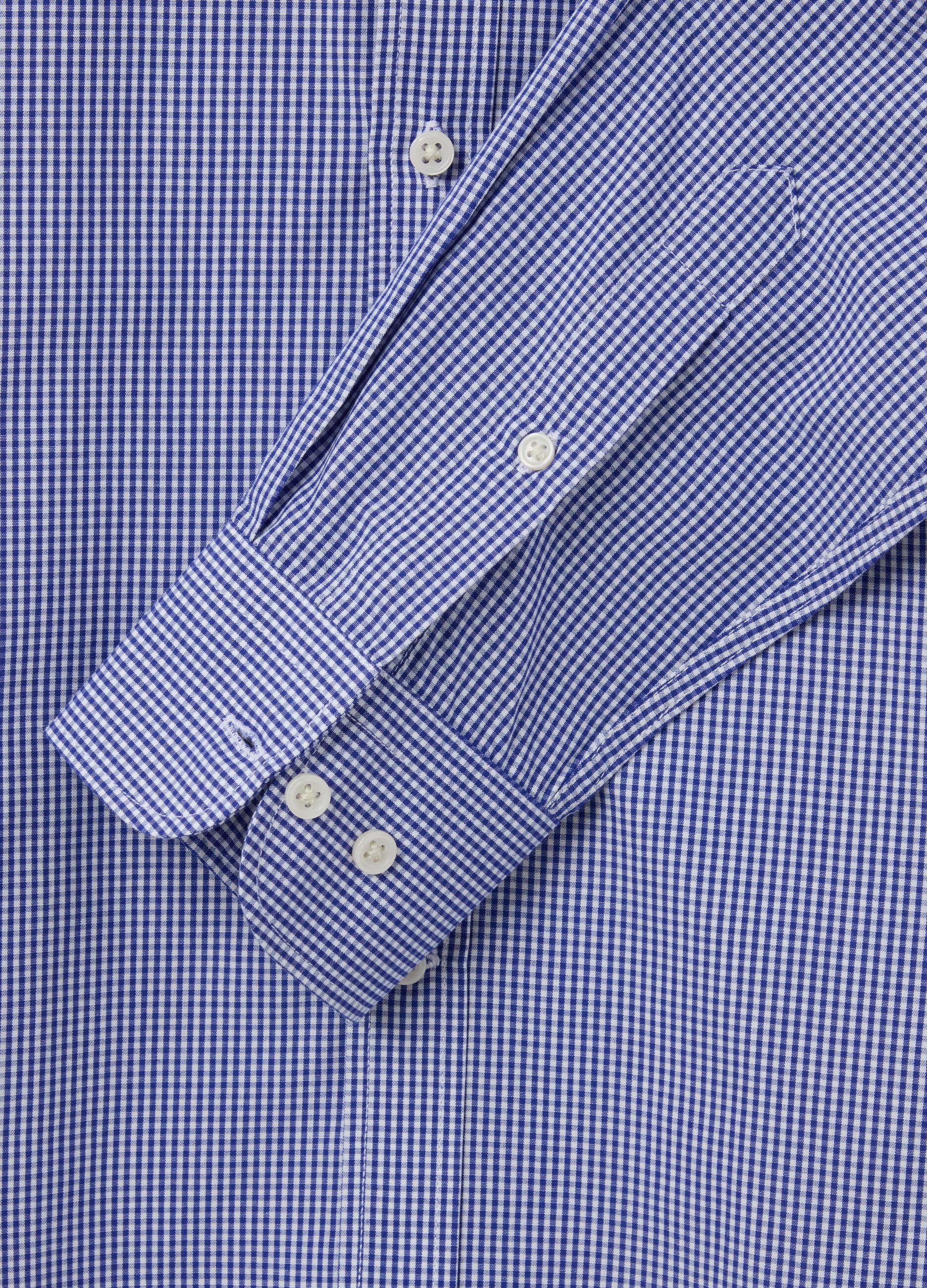 Slim-fit easy-iron shirt with micro check