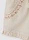 Baby girls&rsquo; beige regular-fit shorts in cotton with fringe_3