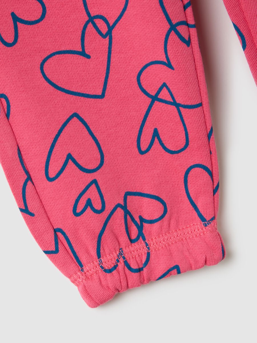 Girls' pink regular fit trousers in pure cotton_2