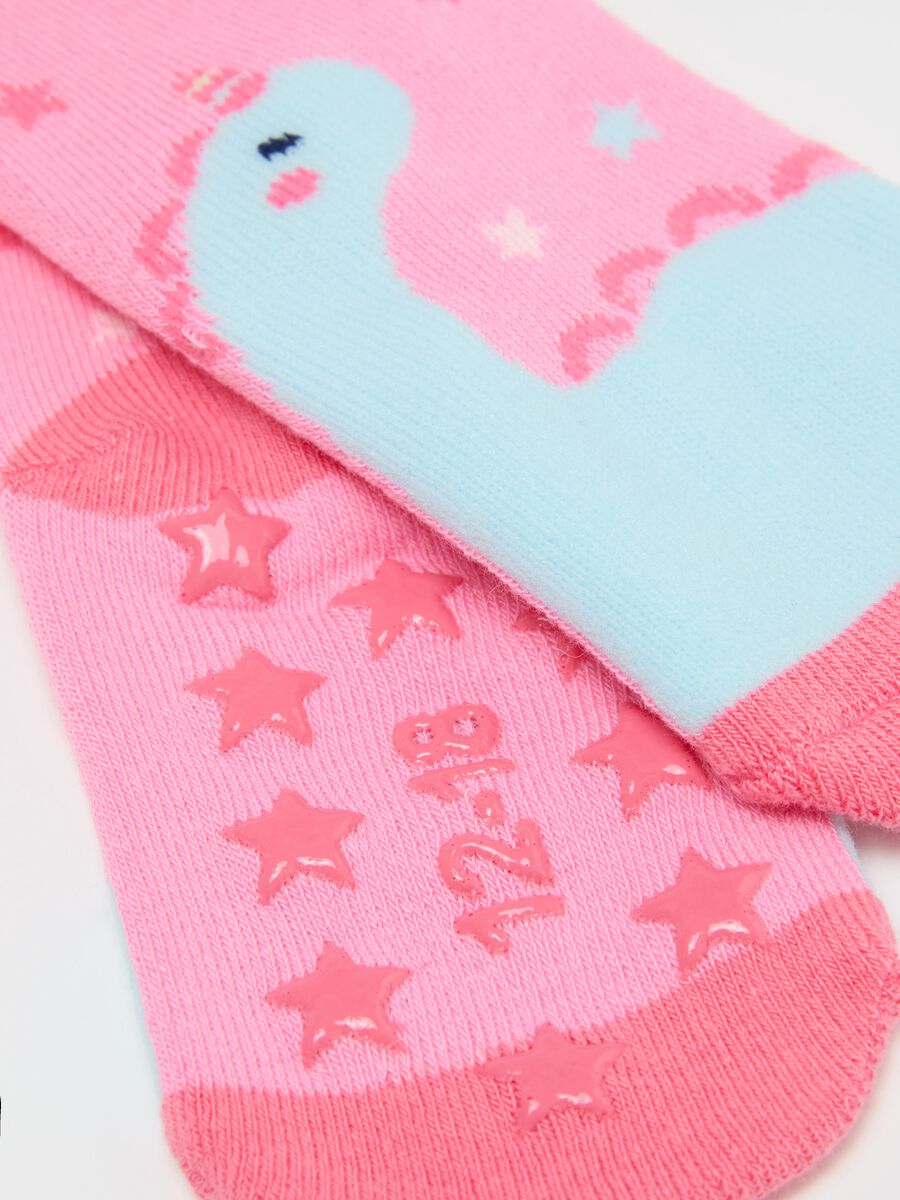 Two-pair pack slipper socks with unicorns design_2