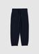 Children's blue regular fit pure cotton trousers_0