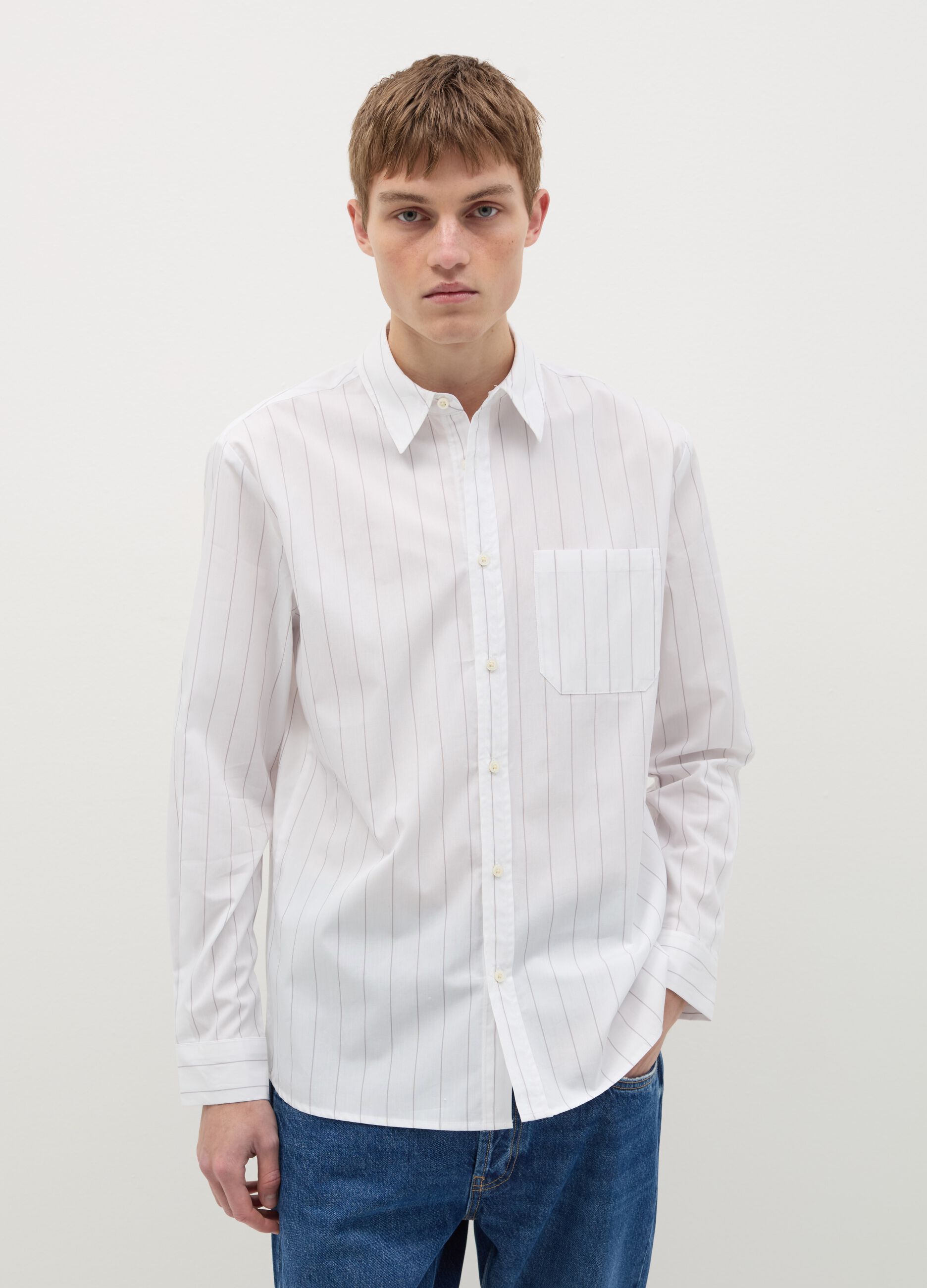 Pinstriped shirt with pocket