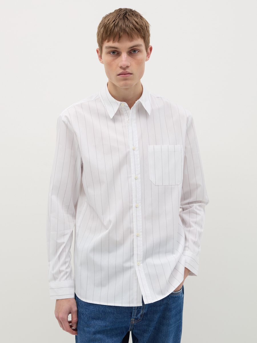 Pinstriped shirt with pocket_0