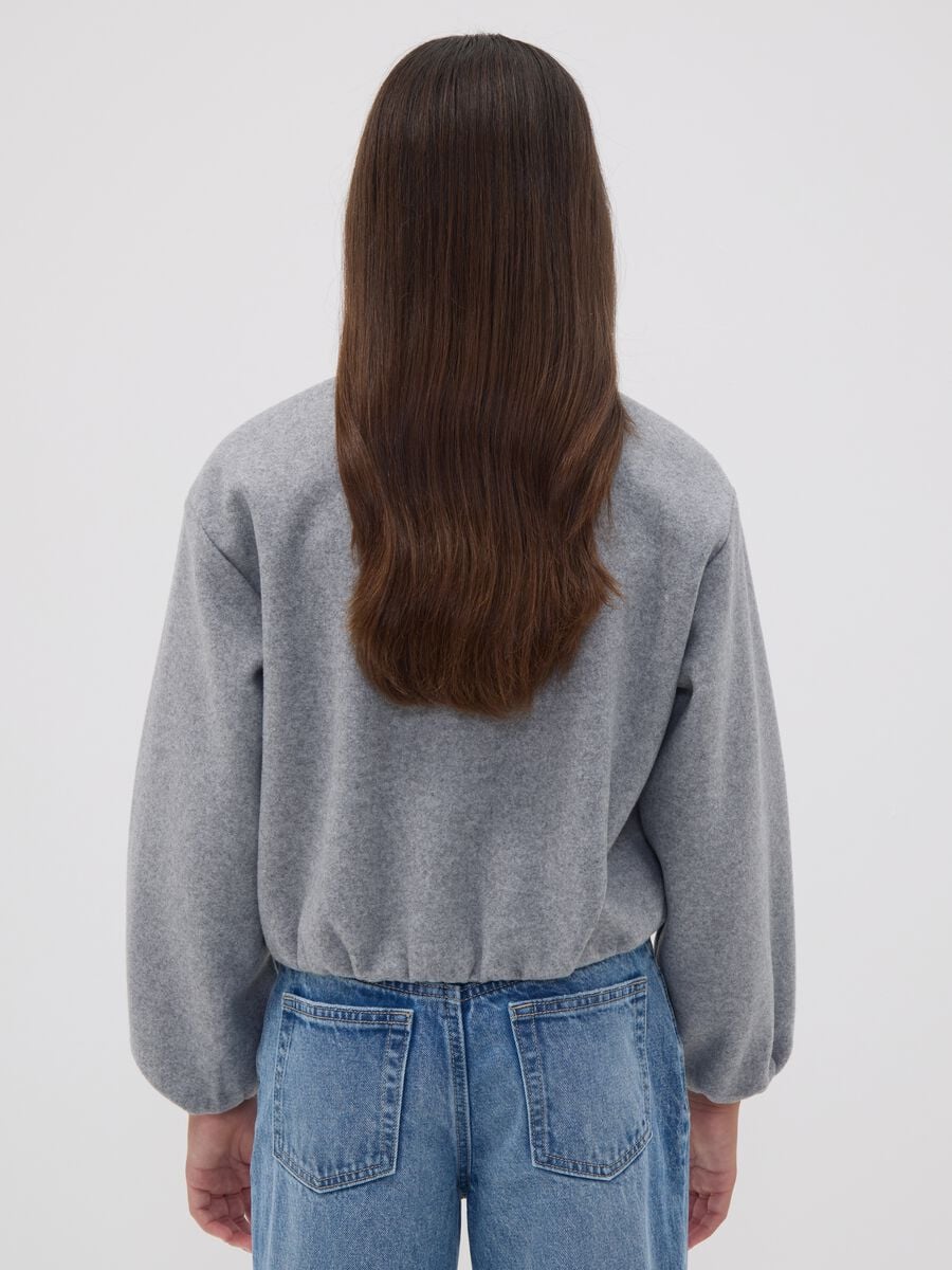 Giacca grigia regular fit con zip per ragazza_2