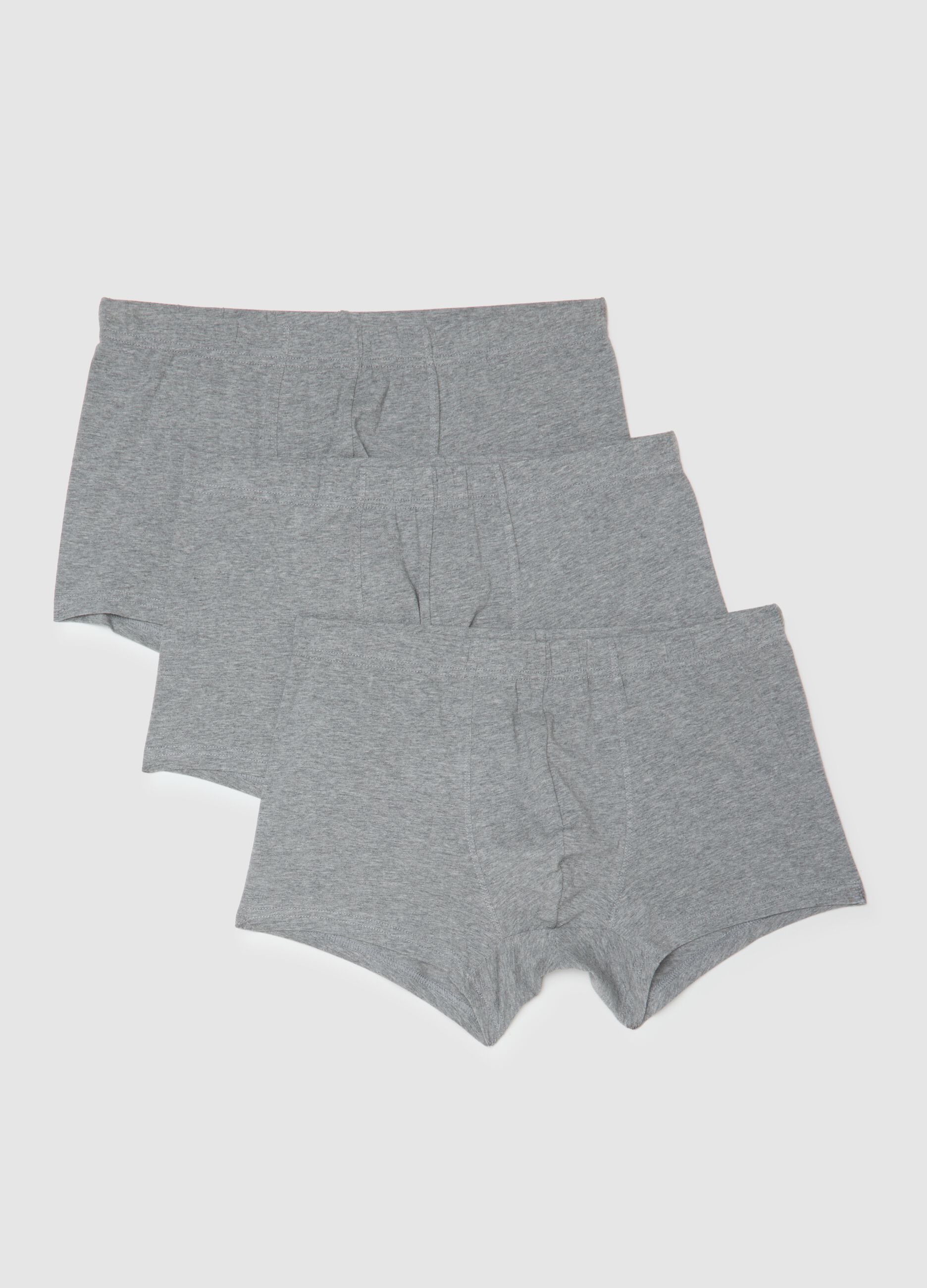 Tripack stretch cotton grey regular fit boxers