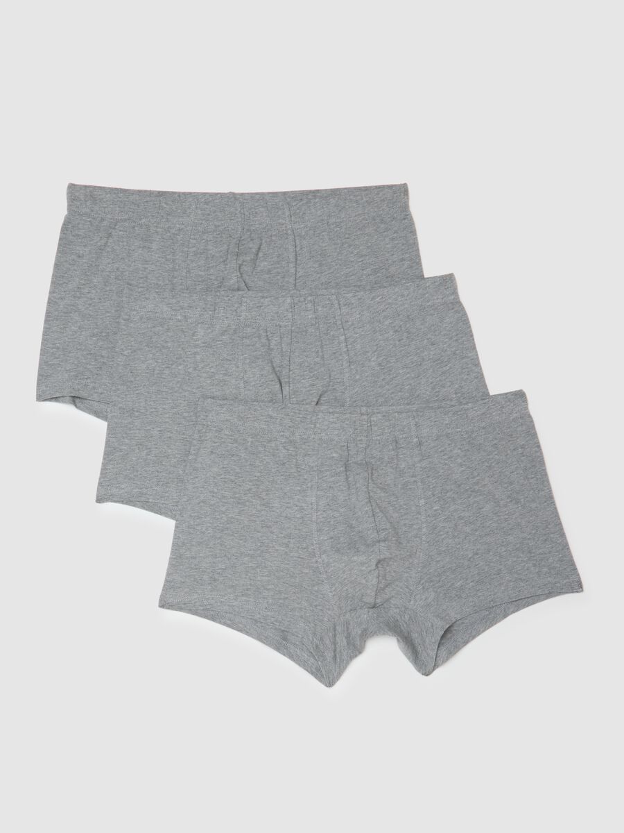 Tripack di boxer in cotone elasticizzato grigio regular fit_4