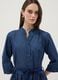 Blue stretch-cotton shirt dress with belt, regular fit_1