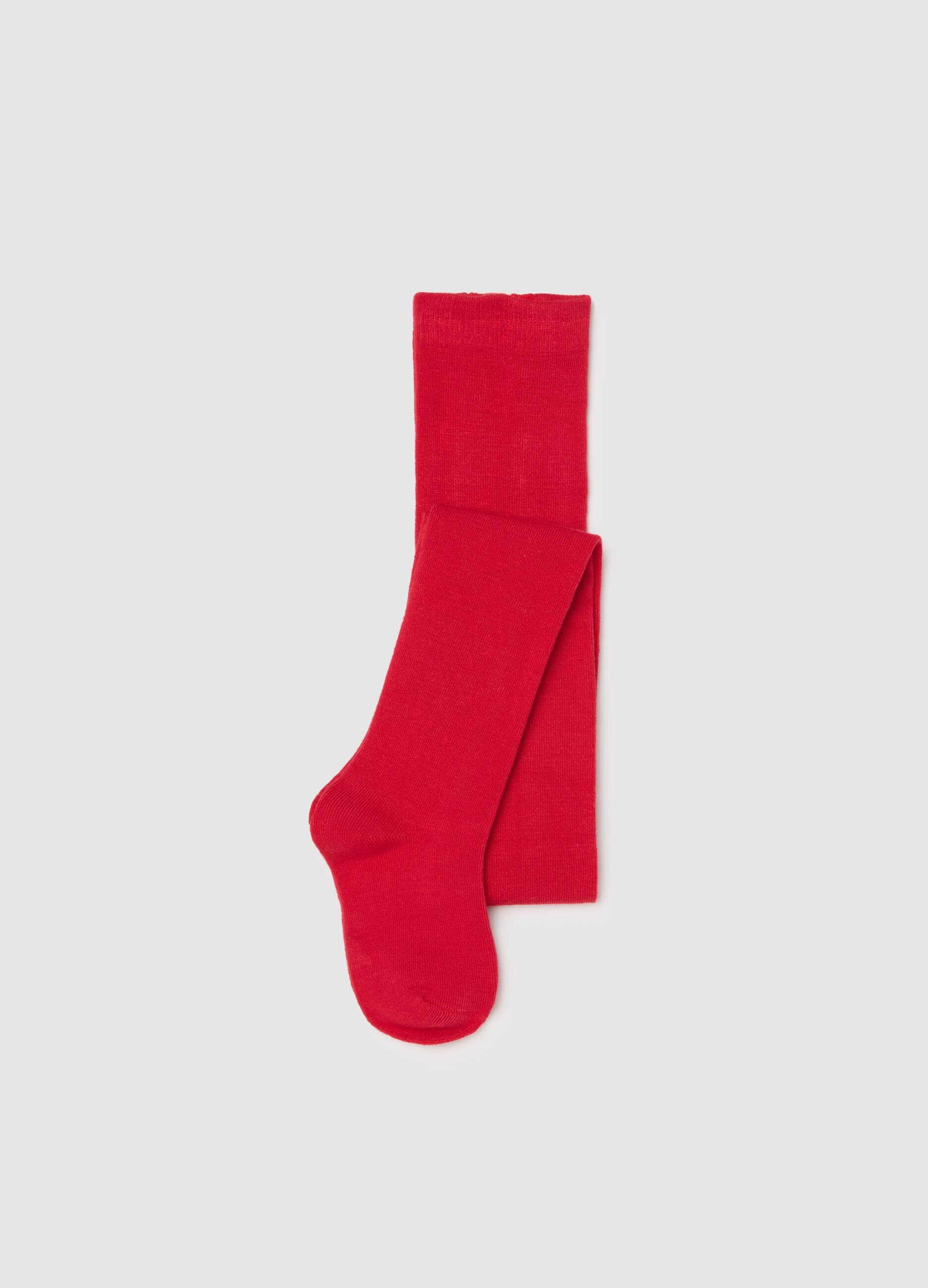 Elastic red tights for girls