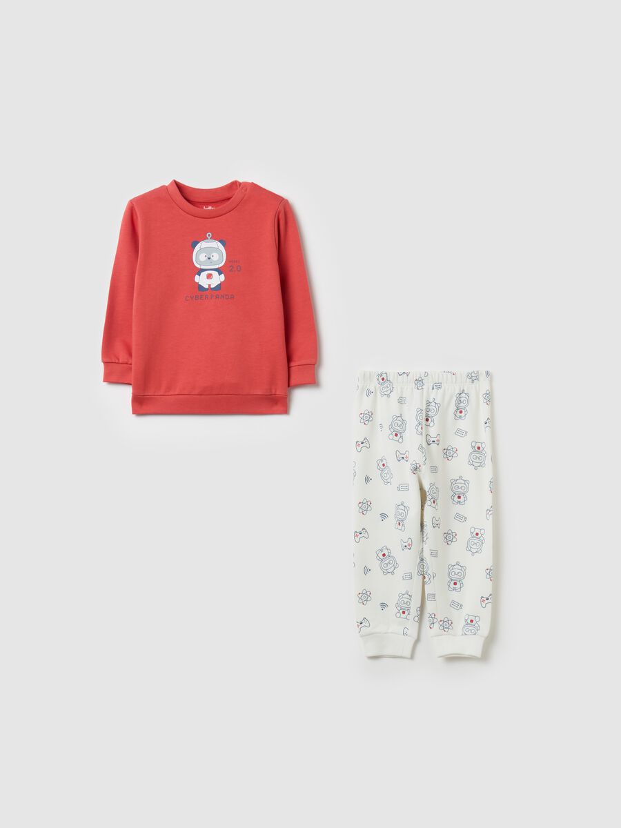 Organic cotton pyjamas with cyber panda print_0