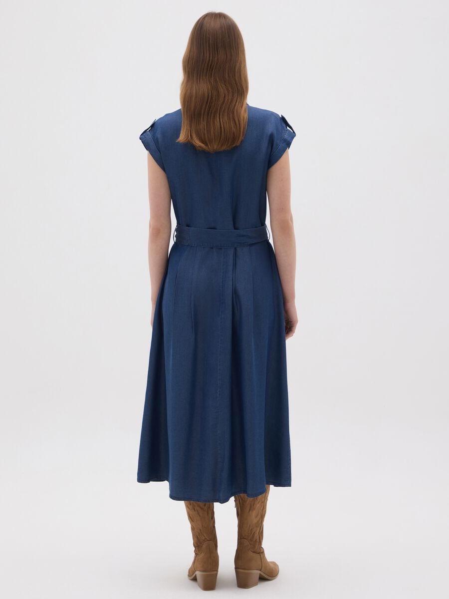 Women's blue lyocell shirt dress_2