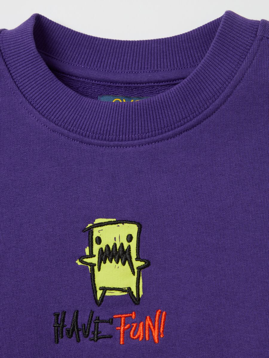 French terry sweatshirt with monster embroidery_3