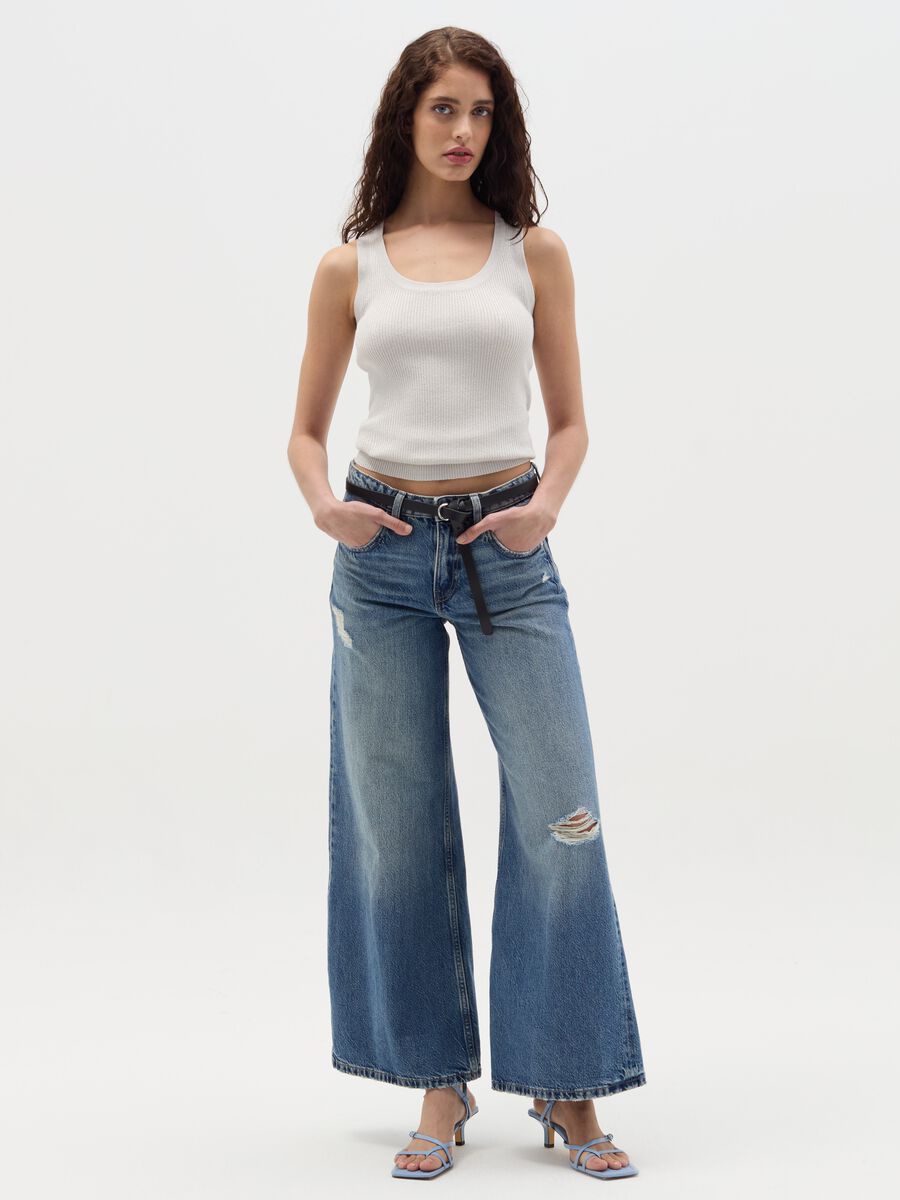 Ribbed lurex tank top_0